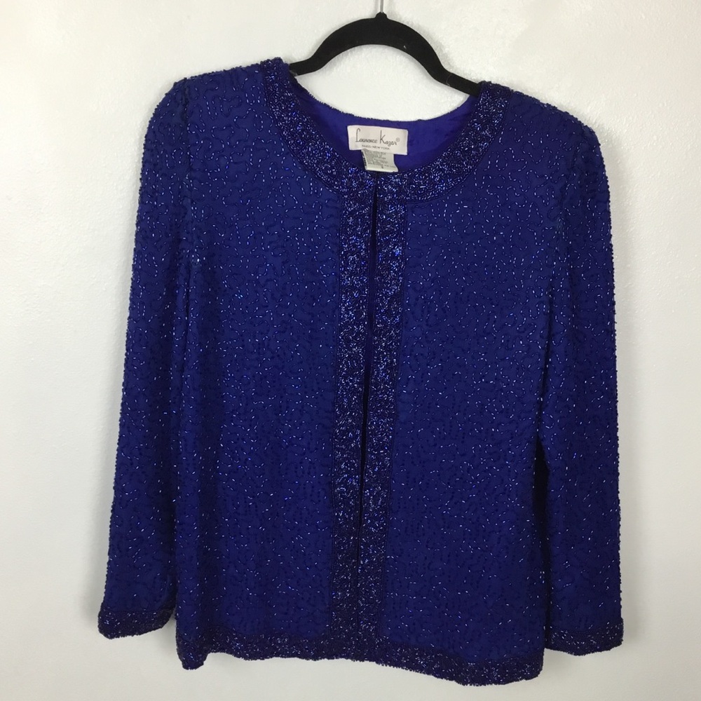 Vintage Silk Laurence Kazar Paris New York Beaded Dinner Jacket size S